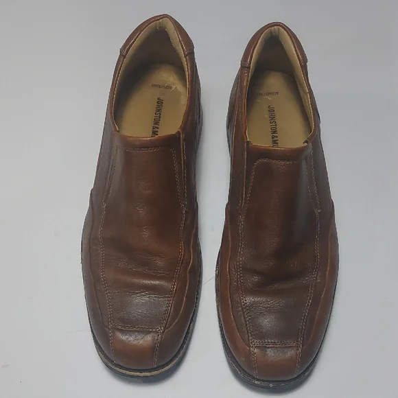 Johnston & Murphy Mens Brown Sheepskin Pebbled Leather Tie Shoe Size 9.5 wide Johnston Murphy Sheepskin Men main image 3